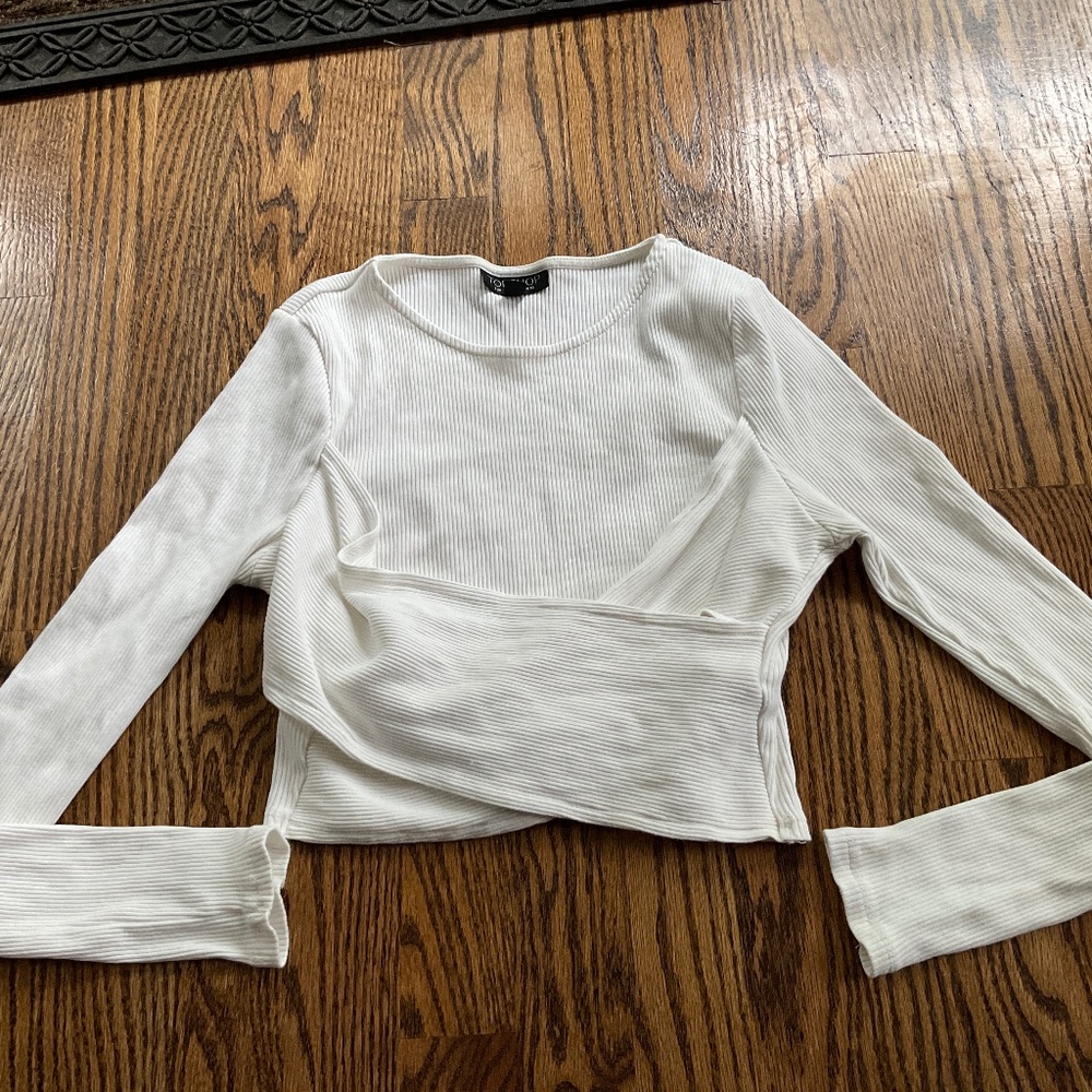 Top Shop white size 6 long sleeved top